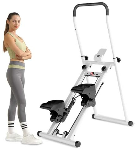 Stepper für zuhause |Treppensteiger Einstellbarer |Fitnessgerät Stepper |leise |faltbar |mit LCD-Display |120KG Belastbarkeit |Handy-/Tablet-Halter. (weiß)