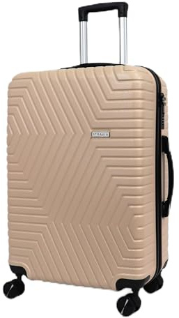 STRAVIA – Del – Grande Valise 75 cm – ABS Légère et Résistante – Bagage Rigide – Serrure à Code Sécurisée – 4 Roues Double Ultra Fluides – Rose Gold – 76 x 50 x 28 cm
