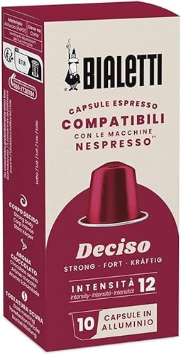 Bialetti Café Capsules compatibles Nespresso® - Deciso - 10 Capsules (Lot de 5)