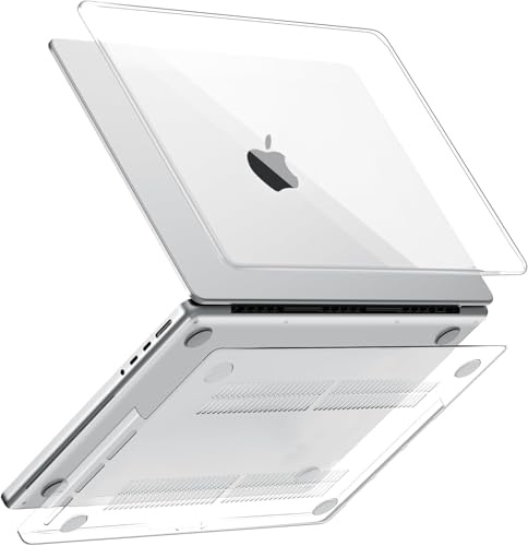CLM-Tech Hülle kompatibel mit MacBook Pro 14 Zoll M4 M3 M2 M1 Pro/Max Schutzhülle 2024-2021 A3112 A3185 A3401 A2918 A2992 A2779 A2442 - Ultradünne Hartschale Snap Case Cover Transparent
