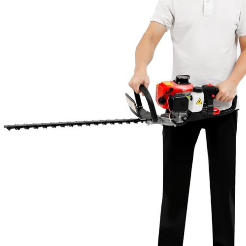 Fyssnn 2-Takt 22.5cc Benzin Heckenschere Doppelmesser, Profi Heckenschneider, Gartenschere für Büsche, Hecken und Sträucher von Park, Schule & Straßenbegrünung