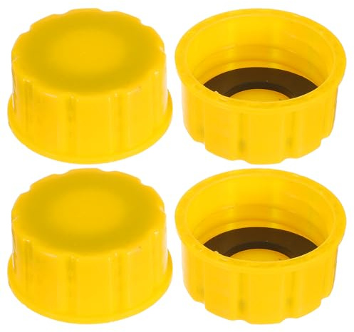FESTFENDS Lot de 4 bouchons de rechange pour réservoirs d'essence, couvercles en plastique à filetage grossier pour bidons d'essence, bouchon rond de 4 cm de diamètre intérieur,