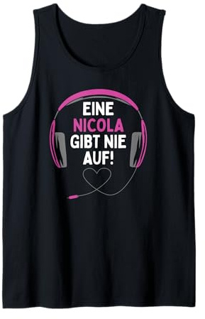 Gaming Kopfhörer Eine Nicola Gibt Nie Auf Personalisiertes Tank Top