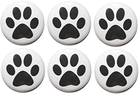 6 or 12 Dog Paw Print Fridge Magnets (25mm) Made in UK by Button Zombie (12)