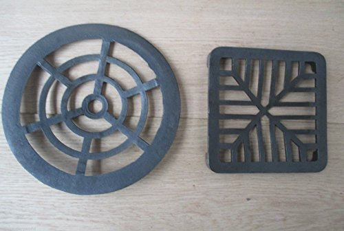IRONMONGERY WORLD® CAST Iron Gully Grid Driveway Drain Cover Drainage Guard Gutter LID Cap (6 Square)