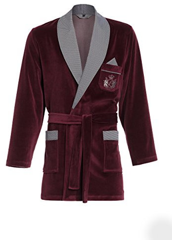 Revise RE-111 Elegante corta vestaglia per gli uomini – L – Rosso bordeaux