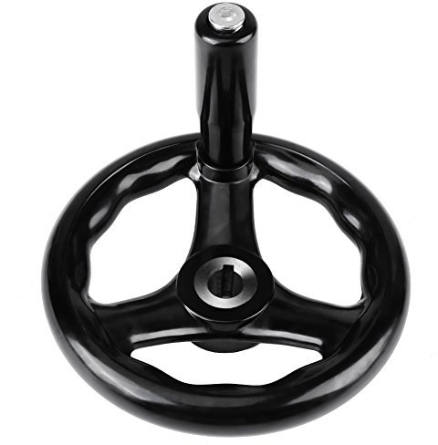 Rueda de mano redonda negra de 3 radios de baquelita de madera eléctrica con tres ruedas de mano de 12 x 125 mm para fresadora de torno