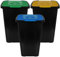 TW24 Mülleimer 50L mit Klappdeckel 3er Set Recycling Abfalltonne Mülleimer Abfalleimer