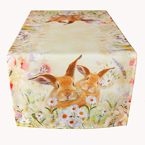 Raebel Tischset Tischläufer Mitteldecke Tischdecke Hasen, verschiedenen Größen, Multi, Größe:Tischläufer 40 x 90 cm