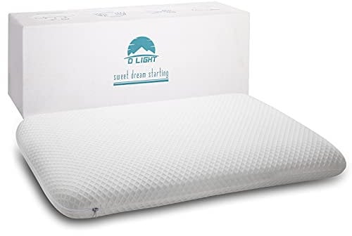 Dlight Bedding Schlankes Kissen aus Memory-Schaumstoff, 8,1 cm, dünn, flach, weich und dennoch stützend für Bauch-, Rücken- und Bauchschläfer