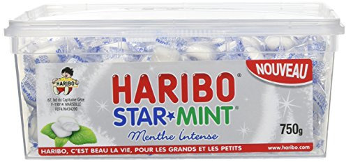 HARIBO - Tubo StarMint - Bonbons À La Menthe - Sans Colorants Artificiels - Arômes Naturels - Boîte De 750 g