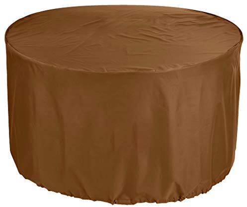 Premium Abdeckplane Rund Ø 235x70 cm Sonneninsel Gartenmöbel Gartentisch Hülle Abdeckung Haube Schutzhülle Abdeckhaube 6.000 mm Wasserbeständigkeit Kaffe Latte