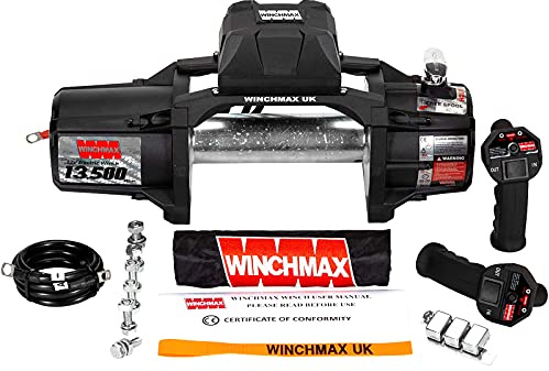 Winchmax 13500lb / 6123kg Verricello Elettrico Militare 12v Serie SL. Include Due telecomandi Wireless Portatili. Verricello Nudo, Senza Fune, Senza Gancio e Senza unità di Coda