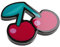 Pair of Red Cherries Fruit Shiny Novelty Magnet