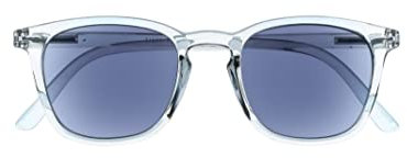 SILAC Unisex Sonnenbrille mit Sehstärke – Rechteckige Gläser – Sonnen Leser mit Moderner Cristal Fassung - UV400 Schutz - +2,00 Dioptrie – Für Damen und Herren – Grau Transparent Sol Cristal 7551