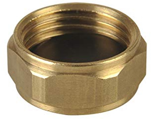 Messing Fitting Gewindefitting Endkappe IG 3/4 mit Flachdichtung Gummi
