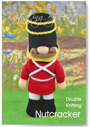 Knitting by Post Knitting Pattern Nutcracker from Christmas Knitting With Our Festive Guardian Seasonal Soldier Knit in Black, Cream, Red and White
