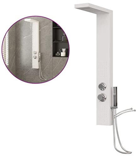 vidaXL Pannello Doccia in Alluminio Bianco