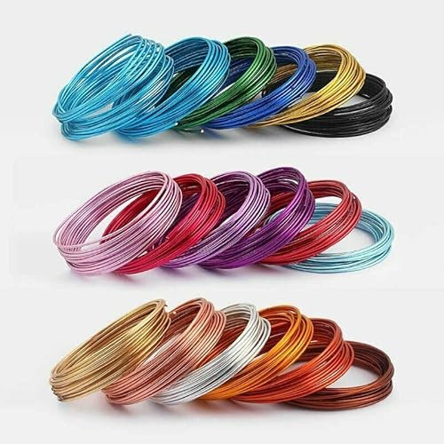 Alambre de cobre de 2,5 metros en colores de 0,4 mm verde, alambre para joyas, alambre para manualidades