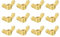 sourcing map Brass Wing Nuts, M6 Butterfly Nut Hand Twist Tighten Fasteners for Furniture, Machinery, Electronic Equipment, 12Pcs