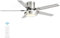 Moddeny Modern Low Profile Ceiling Fan With Light Stainless Steel 5-Blade Bedroom Ceiling Fan LED Ceiling Fans With Lights And Remote 6 Speed 3 Color Smart Ceiling Fan Light