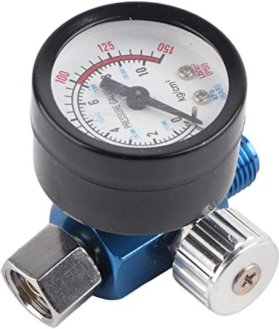 Spray Gun Air Pressure Regulator, G1/4 Airbrush Regulator Gauge Paint Gun Compressed Air Inline Regulator Miniature Air Compressor Regulator for Air Gun Air Compressor and Air Tool