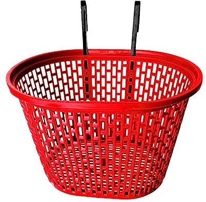 F Fityle Fahrradkorb für den vorderen Lenker mit Haken, 30,5 x 24,9 x 20,3 cm, zum Einkaufen, Radfahren, einfach zu zerlegen und aus PP-Material zu, Rot