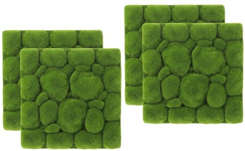 4pcs Artificial Moss Decor Realistic Faux Moss for Garden Landscaping Diy Micro Landscape Wall Decor for Bonsai Fish Tanks and Photo Props