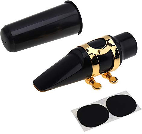 OriGlam Alto Sax Mouthpiece Set, Professional Alto Sax Saxophone Mouthpiece Kit with Cap Metal Buckle Reed Pads Musical Instruments for Alto Saxophone Replacement
