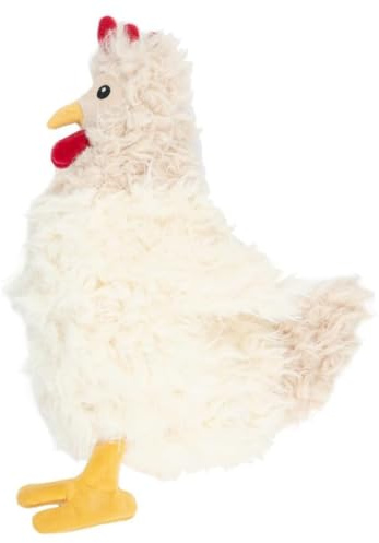 Best Pet Supplies Chicken Crinkle Plush Dog Toys for Interactive Play, Puppy and Senior Indoor Play, Colorful Chicken Toy Shape, Cute and Cuddly - Crinkle Chicken (Beige)