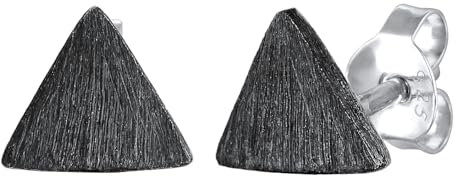 Kuzzoi Herren-Ohrringe Ohrstecker Dreieck (7 mm) gebürstet oxidiert Herren Stecker für Männer im Vintage Style aus 925 Sterling Silber