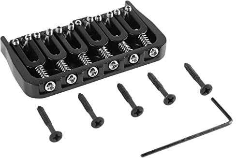 E-Gitarre Hardtail Fixed Bridge Gitarre Fixed Bridge Gitarrenbrücke, E-Gitarre Fixed Bridge E-Gitarre Fixed Bridge für 6-saitige E-Gitarren-Stimmung (Schwarz mit silbernen