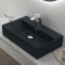Mai & Mai Waschbecken keramik Aufsatzwaschbecken Hängewaschbecken Waschtisch mit Nano-Bechichtung BTH: 60x36x13cm Schwarz Matt