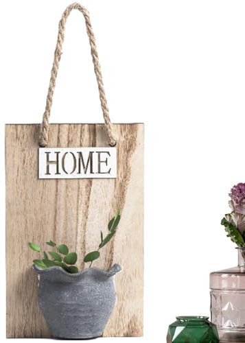PHASZ Pot de fleurs mural en bois à suspendre pour plantes d'intérieur, maison de campagne, vase mural pour intérieur ou extérieur, décoration murale rustique