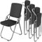 4er Set Klappstuhl Metall - Faltstuhl mit Soft-Skin Gepolstert und Lehne - Schwarz Klappsessel mit Armlehnen, Klappstuhl Balkon Camping Klappstühle Folding Chair Beistellstuhl Stuhl, 100kg Belastbar