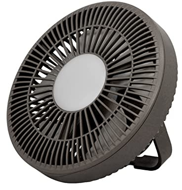 Oikabio Ventilateur de refroidissement à distance avec lampe LED et télécommande rechargeable USB - Ventilateur de plafond à 3 vitesses - Gris