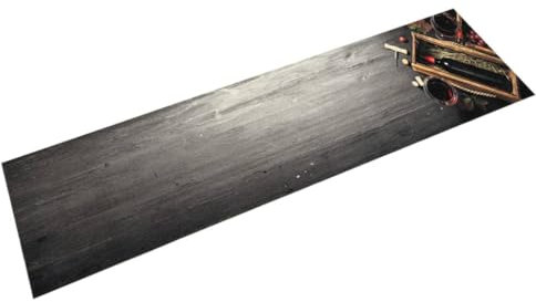 vidaXL Küchenteppich, Küchenmatte Waschbar Weinflasche, Küchenläufer rutschfest Weich, Teppich Läufer für Küche, Flurteppich, Modern, Samt