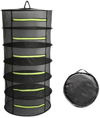 AUEJACKY 6 capas secas de hierbas para colgar red de secado para plantas colgantes, cesta de secado de suspensión para hierbas, verduras, plantas