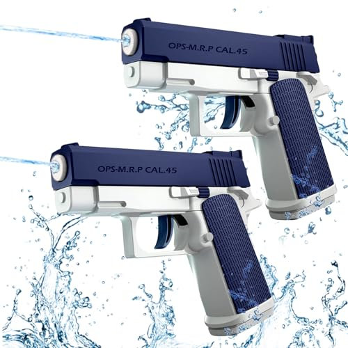 Wasserpistole Kinder 2 Stück Wasserpistolen Klein Wasserspritzpistole Reichweite 10 Meter Water Gun für Kinder Sommer Freien Pool Strand Wasserspielzeug (2 Blau)