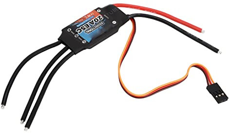 ZAWELIYO Bürstenloser Elektronischer Geschwindigkeitsregler, Schwarz, Schnelle Reaktion, 20 A ESC, Einfache Bedienung für RC-Boote
