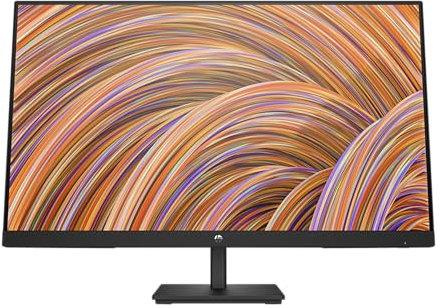 HP 27 Inch FHD Monitor | Full HD IPS LCD | 75hz Refresh Rate | 250 Nits Brightness | 1000:1 Contrast Ratio | AMD FreeSync | Adjustable Tilt | 1 HDMI 1.4, 1 DisplayPort 1.2, 1 VGA | Black | V27i G5