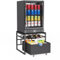 Colima - Mini fridge stand with storage, mini fridge with wheels, drink refrigerator holder for bedroom, compact and rolling fridge cart, heavy duty mini fridge table