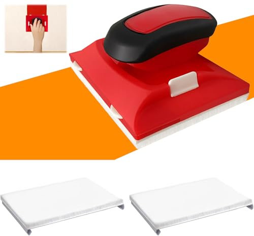 Nadiaen Paint Edger Tool Paint Edger for Cutting in Paint Cutting in Tools for Paintin Comes with 2 Replacement Paint Pads Suitable for Cutting Paint on Walls Ceilings and Edges (Red)