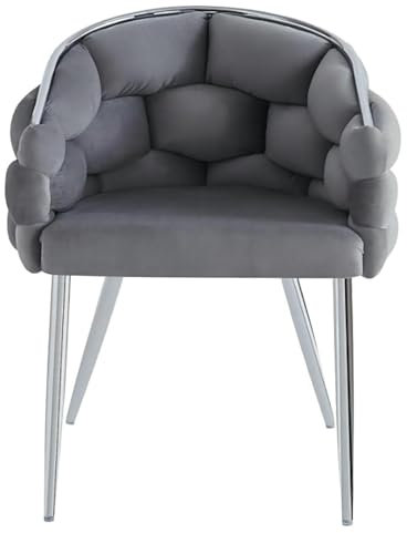 Woward Polsterstuhl Polsterstuhl Sessel Samtbezug gepolsterter Esszimmerstuhl Metallfuß