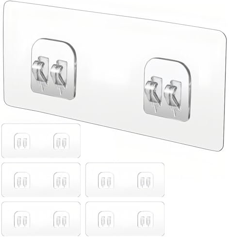 BDEPSTR 6 pcs ganchos adhesivos de repuesto para regadera, Estanteria Baño sin Taladros, ganchos de pared resistentes al agua, para baño, estante de ducha, cestas, jaboneras