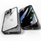 Anti Peeping Case for iPhone 16 Pro Max, Anti SPY Screen, Anti Peep Magnetic Adsorption Metal Bumper with Lens Protector 360 Degree Protection Front Privacy Tempered Glass Back Clear Cover (Black)