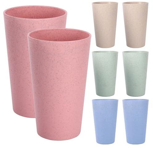 Reusable Plastic Cups 8Pcs 320ml Plastic Beakers Unbreakable Plastic Drinking Cups Tumblers Set for Children Kids Picnic Travel Camping Coffee Tea Water Beer Milk Juice (4 Colors)