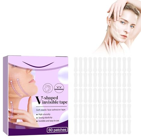 60 Stück Facelifting Aufkleber, Face Lifting Tape V-Form Gesicht Verbergen Von Gesichtsfalten Lifting Schlaffe Haut, V-Förmiges Gesicht Aufkleber Für Straffung Gesichtsaufkleber