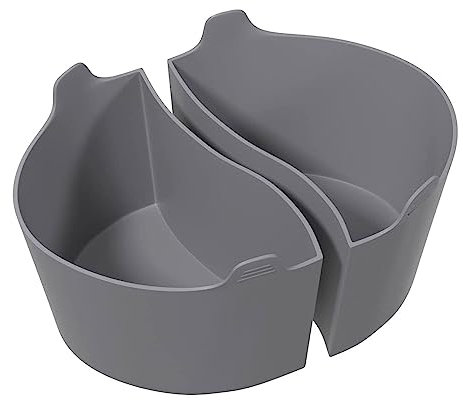 Pack of 2 Silicone Slow Cooker Dividers, for 678 Oval & Beach Crock Pot, Reusable, Silicone Dividers, Inserts, Dividers, Replacement for Disposable Crock-Pots Funny (Grey, One Size)
