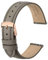 Anbeer 18mm Flat Thin Elegantes Echtes Leder Uhrenarmband, Schnellverschluss Ersatz Uhrenarmband für Frauen,Warmes Grau mit roségoldener Schnalle